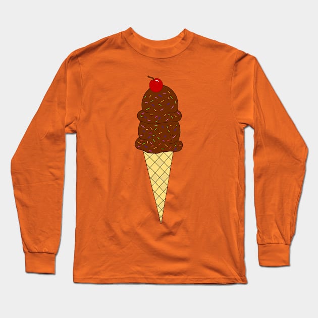 TWO Scoops Ice Cream Cone Lover Long Sleeve T-Shirt by SartorisArt1